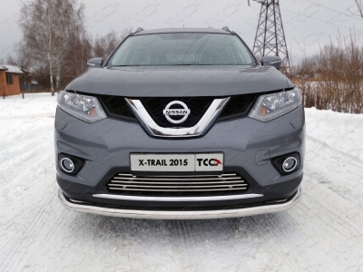 Накладка решётки радиатора нижняя 12 мм ТСС для Nissan X-Trail 2015-2018