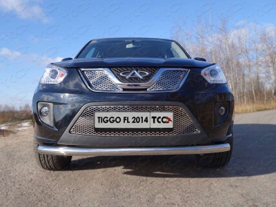 Защита переднего бампера 60 мм ТСС для Chery Tiggo FL 2013-2016
