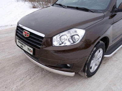 Защита передняя овальная 75-42 мм ТСС для Geely Emgrand X7 2013-2016