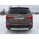 Защита заднего бампера овальная 75-42 мм ТСС для Hyundai Santa Fe Grand 2014-2016