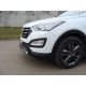 Защита передняя овальная короткая 75-42 мм ТСС для Hyundai Santa Fe 2012-2015