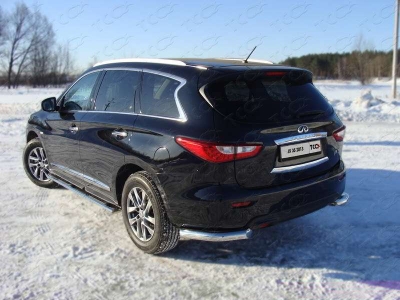 Защита задняя уголки 76 мм ТСС для Infiniti JX35/QX60 2012-2016