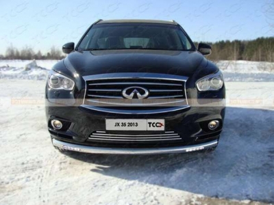 Защита переднего бампера с ДХО 76 мм ТСС для Infiniti JX35/QX60 2012-2016