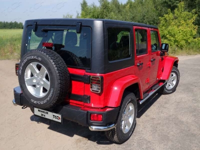 Защита заднего бампера уголки 60 мм ТСС для Jeep Wrangler 5D 2010-2018
