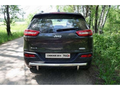 Защита заднего бампера центральная 60-42 мм ТСС для Jeep Cherokee 2014-2018