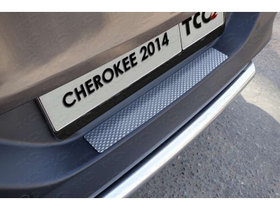 Накладка на задний бампер декоративная ТСС для Jeep Cherokee 2014-2018