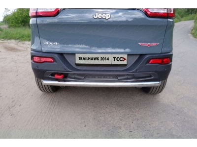 Защита заднего бампера 60 мм ТСС для Jeep Cherokee Trailhawk 2014-2021