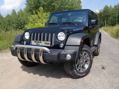 Защита переднего бампера кенгурин 60 мм ТСС для Jeep Wrangler 3D 2010-2018
