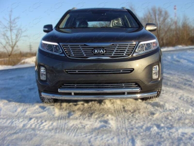 Накладка решётки радиатора нижняя 12 мм ТСС для Kia Sorento 2012-2020