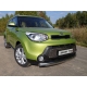 Защита переднего бампера овальная 75-42 мм ТСС для Kia Soul 2014-2016