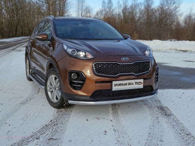 Защита переднего бампера 60 мм ТСС для Kia Sportage 2016-2018