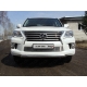 Защита передняя овальная короткая 75-42 мм ТСС для Lexus LX-570 2012-2015