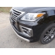 Защита передняя овальная длинная 75-42 мм ТСС для Lexus LX-570 Sport 2014-2021