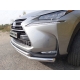 Защита передняя двойная 60-42 мм ТСС для Lexus NX-200t 2014-2017