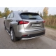 Защита заднего бампера овальная 75х42 мм ТСС для Lexus NX-300h 2014-2017