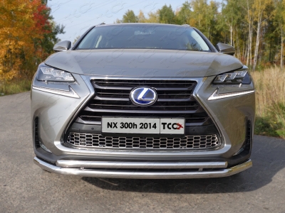 Защита передняя двойная 60-42 мм ТСС для Lexus NX-300h 2014-2017
