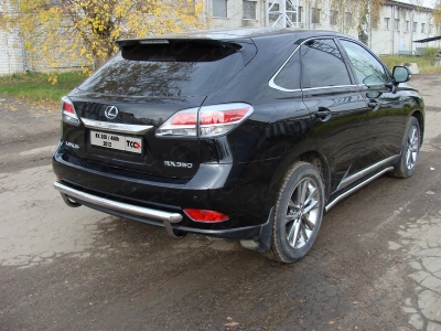 Защита заднего бампера центральная 60 мм ТСС для Lexus RX-350 2012-2021