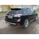 Защита заднего бампера центральная 60 мм ТСС для Lexus RX-350 2012-2021