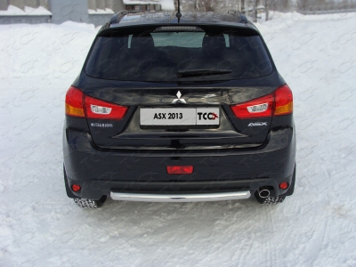 Защита заднего бампера центральная 60 мм ТСС для Mitsubishi ASX 2013-2016
