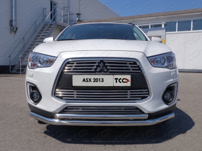 Защита передняя двойная 60-42 мм ТСС для Mitsubishi ASX 2013-2016