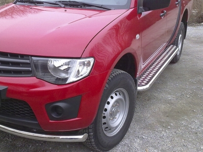 Пороги лист d-53 Технотек для Mitsubishi L-200 2007-2013
