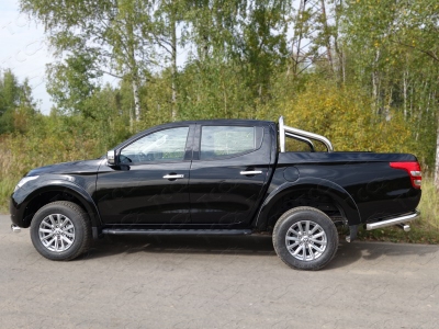 Защита заднего бампера центральная 76 мм ТСС для Mitsubishi L200 2015-2019