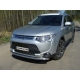 Накладка решётки радиатора верхняя 12 мм ТСС для Mitsubishi Outlander 2014-2015