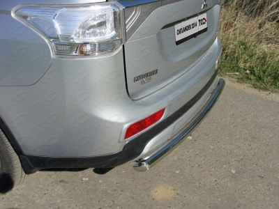 Защита заднего бампера центральная 60 мм ТСС для Mitsubishi Outlander 2014-2015