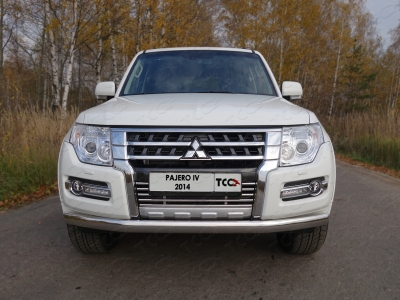 Накладка решётки радиатора 16 мм ТСС для Mitsubishi Pajero 4 2014-2021