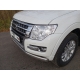 Защита передняя овальная 75х42 мм ТСС для Mitsubishi Pajero 4 2014-2021