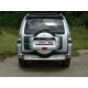Защита заднего бампера овальная 75х42 мм ТСС для Mitsubishi Pajero 4 2006-2014