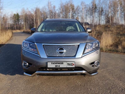 Защита передняя Кенгурятник 60 мм ТСС для Nissan Pathfinder 2014-2021