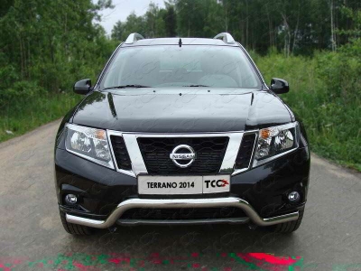 Защита передняя Кенгурятник 60 мм ТСС для Nissan Terrano 2014-2021