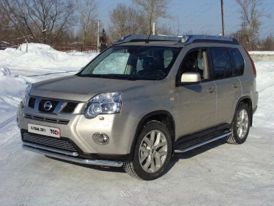Накладка решётки радиатора верхняя 12 мм ТСС для Nissan X-Trail 2011-2015