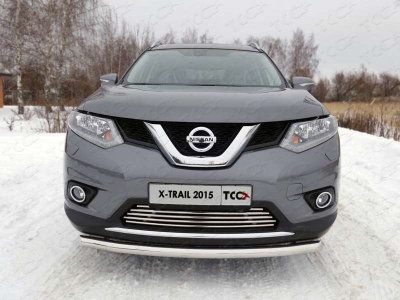 Накладка решётки радиатора нижняя 16 мм ТСС для Nissan X-Trail 2015-2018