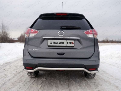 Защита заднего бампера 42 мм ТСС для Nissan X-Trail 2015-2018