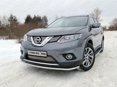 Защита переднего бампера 42 мм ТСС для Nissan X-Trail 2015-2018