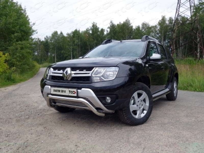 Защита передняя Кенгурятник 60 мм ТСС для Renault Duster 2015-2021