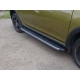 Пороги алюминиевые ТСС с накладкой серые для Renault Sandero Stepway 2014-2018