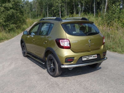 Защита заднего бампера 60 мм ТСС для Renault Sandero Stepway 2015-2018