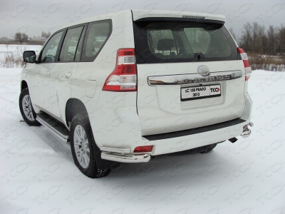 Защита задняя уголки 76х42 мм ТСС для Toyota Land Cruiser 150 2009-2013