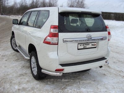 Защита заднего бампера уголки 76 ТСС для Toyota Land Cruiser 150 2009-2017