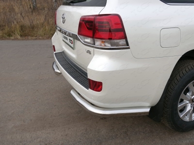 Защита задняя уголки 76 мм ТСС для Toyota Land Cruiser 200 2015-2021