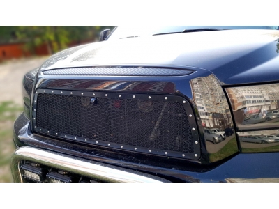 Решетка радиатора сталь 2 мм чёрная крашеная Технотек для Toyota Tundra 2006-2013