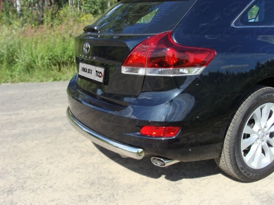 Защита заднего бампера овальная 75х42 мм ТСС для Toyota Venza 2012-2017