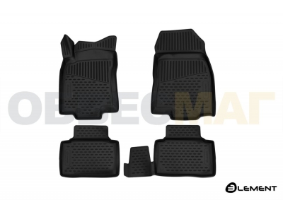 Коврики 3D в салон полиуретан 4 штуки Element для Renault Koleos 2017-2021