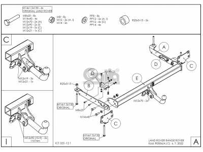 Фаркоп оцинкованный Galia шар A для Land Rover Range Rover 2002-2012