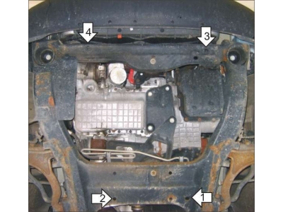 Защита картера и КПП Мотодор сталь 2 мм для Chrysler Pacifica 2003-2008