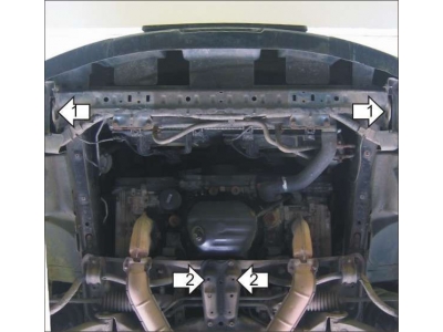 Защита картера и радиатора Мотодор сталь 2 мм для Subaru Forester 1997-2002