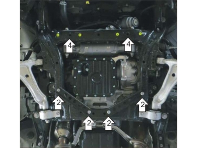 Защита картера двигателя Мотодор сталь 3 мм для Lexus GS300/GS350 2005-2018